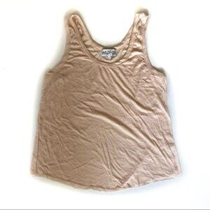 Wildfox Peach Basic Tank w/Raw Hem -L